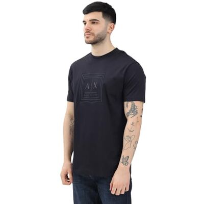 Giorgio Armani mäns begränsad blå utgåva låda logotyp t-shirt, Djup marin, M Giorgio Armani mäns begränsad blå utgåva låda logotyp t-shirt, Djup marin, M