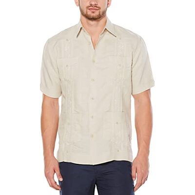 Cubavera kortärmad broderad Guayabera-tröja för män Cubavera kortärmad broderad Guayabera-tröja för män
