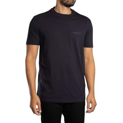 Giorgio Armani kortärmad sida Milano-New York logotyp bokstäver t-shirt, blå, S, djup marin, S Giorgio Armani kortärmad sida Milano-New York logotyp bokstäver t-shirt, blå, S, djup marin, S