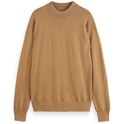 Scotch & Soda Core – Dropped Shoulder Mock Neck Tröja, Light Camel 260, XXL Scotch & Soda Core – Dropped Shoulder Mock Neck Tröja, Light Camel 260, XXL