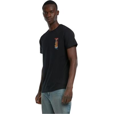 Tee herr-t-shirt, flavour explosion, t-shirt med tryck framtill för män, grafisk t-shirt, streetwear, svart, S Tee herr-t-shirt, flavour explosion, t-shirt med tryck framtill för män, grafisk t-shirt, streetwear, svart, S