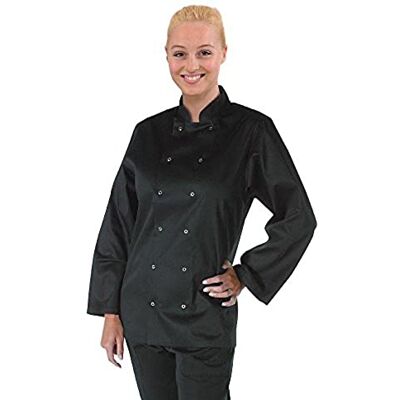 Whites Chefs Clothing Whites Chefs A438-S Vegas Chef kockjacka, långärmad, svart Whites Chefs Clothing Whites Chefs A438-S Vegas Chef kockjacka, långärmad, svart