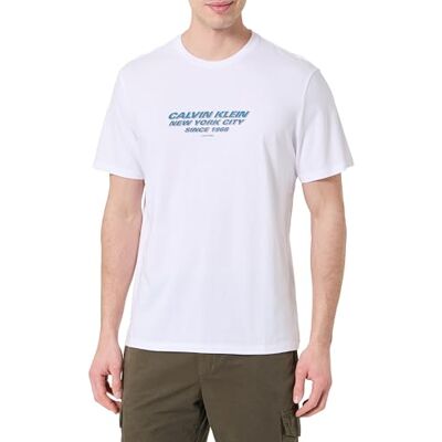 Calvin Herr SS 30S WHSL SP CKNYC grafisk T-tröja LV04RE834G, vit, L, Vit (lysande vit), L Calvin Herr SS 30S WHSL SP CKNYC grafisk T-tröja LV04RE834G, vit, L, Vit (lysande vit), L