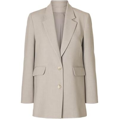 SELECTED FEMME Slfrita Ls Relaxed Blazer Mel Noos, Island Fossil, 42 SELECTED FEMME Slfrita Ls Relaxed Blazer Mel Noos, Island Fossil, 42
