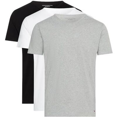 Tommy Hilfiger herr S/S T-shirt, Multi (svart/vit/grå ljung), M Tommy Hilfiger herr S/S T-shirt, Multi (svart/vit/grå ljung), M