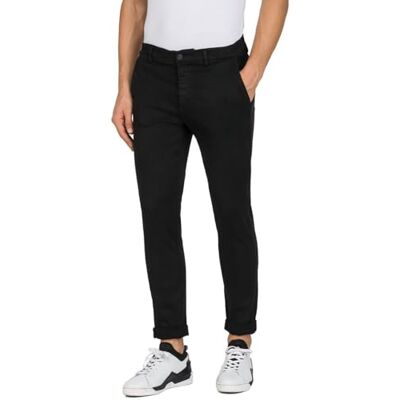 Replay Herr Chino Zeumar Slim Fit Hyperflex X-Lite med stretch, Svart 040-1, 30W / 34L Replay Herr Chino Zeumar Slim Fit Hyperflex X-Lite med stretch, Svart 040-1, 30W / 34L