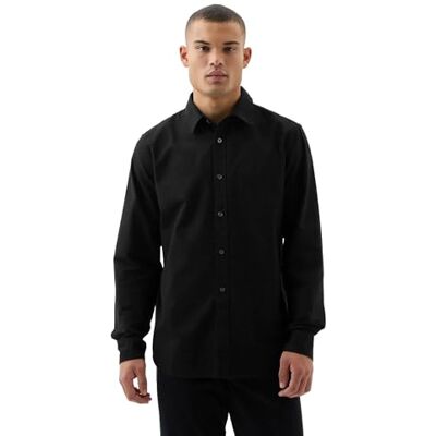 GAP Långärmad herrskjorta med Oxford Button Down-skjorta, Mjuk svart, M GAP Långärmad herrskjorta med Oxford Button Down-skjorta, Mjuk svart, M