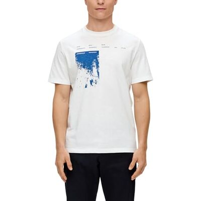 s.Oliver 2143918 T-shirt för män med utbytbart tryck, Vit 01d1, L s.Oliver 2143918 T-shirt för män med utbytbart tryck, Vit 01d1, L