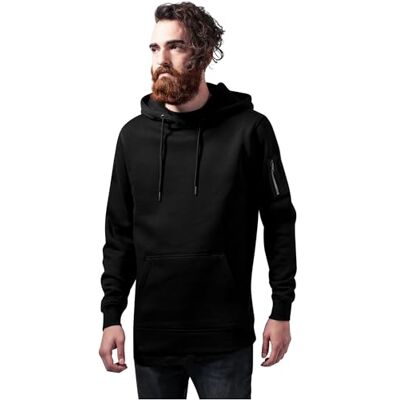 Urban Classics Herr sweat bomber hoodie hoodie, Svart (svart 7), L Urban Classics Herr sweat bomber hoodie hoodie, Svart (svart 7), L