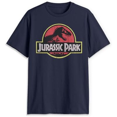Jurassic Park herr t-shirt med klassisk filmlogotyp., Marinblått Xsp, L Jurassic Park herr t-shirt med klassisk filmlogotyp., Marinblått Xsp, L