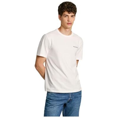 Pepe Jeans herr arryn, t-shirt, vit, L, Vit (benvit), L Pepe Jeans herr arryn, t-shirt, vit, L, Vit (benvit), L