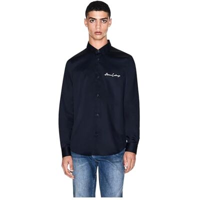 Giorgio Armani Men's Essential, logo signatur, normal passform, blå, XXL, djup marin, XXL Giorgio Armani Men's Essential, logo signatur, normal passform, blå, XXL, djup marin, XXL