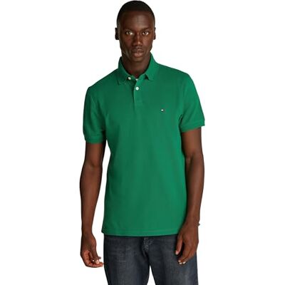 Tommy Hilfiger Herr S/S pikétröjor, Grön (Nouveau Grön), XS Tommy Hilfiger Herr S/S pikétröjor, Grön (Nouveau Grön), XS