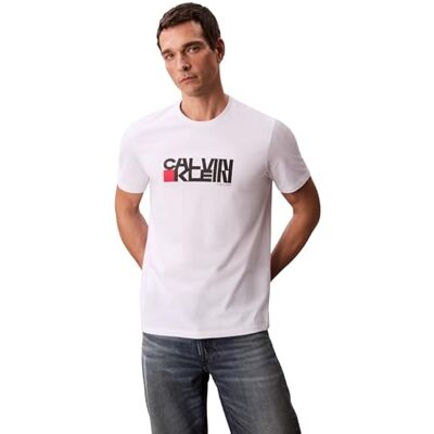 Calvin jeans herr SS 30s EU CK REDBOX grafisk t-shirt LV04RD814G grafiska t-shirts, vit (lysande vit), S, Vit (lysande vit), S Calvin jeans herr SS 30s EU CK REDBOX grafisk t-shirt LV04RD814G grafiska t-shirts, vit (lysande vit), S, Vit (lysande vit), S