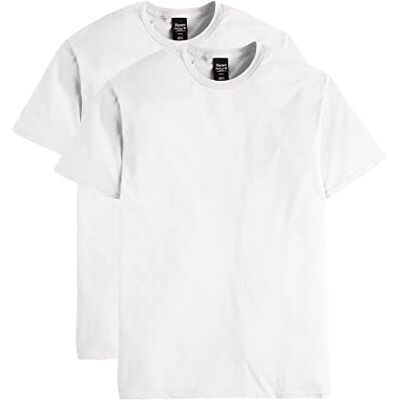 Hanes herr Nano Premium bomulls-t-shirt (förpackning med 2), Vitt, S Hanes herr Nano Premium bomulls-t-shirt (förpackning med 2), Vitt, S
