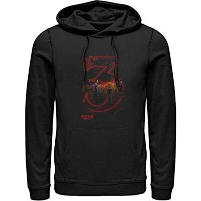 Stranger Things Unisex säsong tre huvtröja med huva, svart, 3XL, svart, 3XL Stranger Things Unisex säsong tre huvtröja med huva, svart, 3XL, svart, 3XL