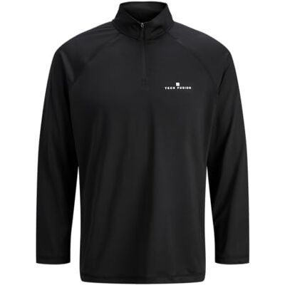 JACK & JONES herr Jjalpes halv dragkedja baselayer Aw25, svart skönhet, s, Svart skönhet, S JACK & JONES herr Jjalpes halv dragkedja baselayer Aw25, svart skönhet, s, Svart skönhet, S