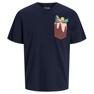 JACK & JONES JACK&JONES Jjxmas Pocket Tee Ss Crew Neck, Sky Captain, M JACK & JONES JACK&JONES Jjxmas Pocket Tee Ss Crew Neck, Sky Captain, M