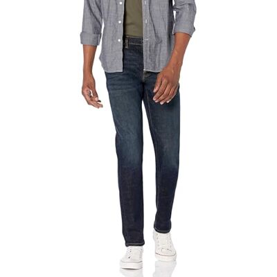 Amazon Essentials Men's Jeans smal passform, Mörk indigoblå, 36W / 30L Amazon Essentials Men's Jeans smal passform, Mörk indigoblå, 36W / 30L