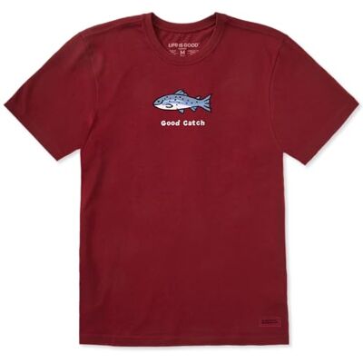 Life Is Good mäns Crusher Crusher T-shirts, kortärmad bomull grafisk t-shirt, off-road jake, Adirondack röd, S Life Is Good mäns Crusher Crusher T-shirts, kortärmad bomull grafisk t-shirt, off-road jake, Adirondack röd, S