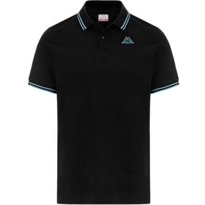 Kappa Ezio 2 Polo Herr Bekväm och snygg sportpolo, Färg Svart och Turkos L och Azur Turkos, Storlek M Kappa Ezio 2 Polo Herr Bekväm och snygg sportpolo, Färg Svart och Turkos L och Azur Turkos, Storlek M