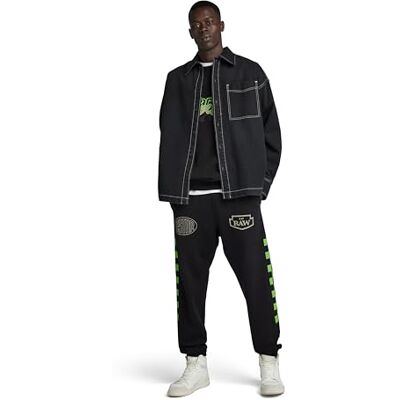G-STAR RAW Boxy Fit skjorta för män, Svart (varv in blad D23007-D304-D909), M G-STAR RAW Boxy Fit skjorta för män, Svart (varv in blad D23007-D304-D909), M