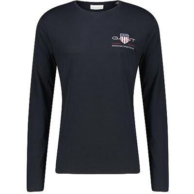 GANT Herr vanlig medium Arkive Shield Ls T T-shirt, svart, XXL GANT Herr vanlig medium Arkive Shield Ls T T-shirt, svart, XXL