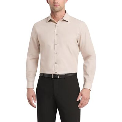 Kenneth Cole mäns Slim Fit Solid Spread krage klänning skjorta, Mandel, 18"-18.5" Neck 36"-37" Sleeve Kenneth Cole mäns Slim Fit Solid Spread krage klänning skjorta, Mandel, 18"-18.5" Neck 36"-37" Sleeve