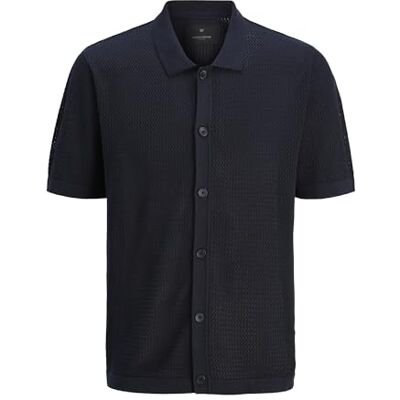 JACK & JONES Jprblaarto Knit Polo Ss, natthimmel, L JACK & JONES Jprblaarto Knit Polo Ss, natthimmel, L