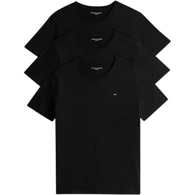 Tommy Hilfiger Herr 3P Ss Tee UM0UM03379, S/S T-shirt, Svart, M, Svart (svart/svart), M Tommy Hilfiger Herr 3P Ss Tee UM0UM03379, S/S T-shirt, Svart, M, Svart (svart/svart), M