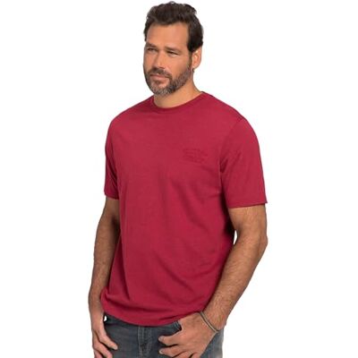 JP 1880 , män, stora storlekar, t-shirt, halvärmad, melange-jersey, Mörk körsbärsröd, 3XL JP 1880 , män, stora storlekar, t-shirt, halvärmad, melange-jersey, Mörk körsbärsröd, 3XL
