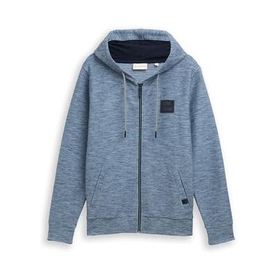 TOM TAILOR Sweatshirt för män, 39220 – Denim blå strukturerad melerad, M TOM TAILOR Sweatshirt för män, 39220 – Denim blå strukturerad melerad, M
