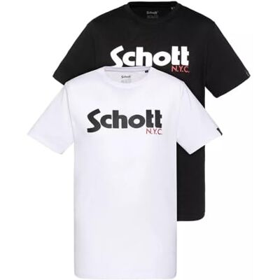 Schott NYC Paket med 2 logotyper Schott, TSPKLOGO, Vitt och blått, S Schott NYC Paket med 2 logotyper Schott, TSPKLOGO, Vitt och blått, S