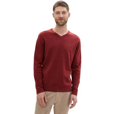 TOM TAILOR herrtröja, 35676 – Vinröd melerad, L TOM TAILOR herrtröja, 35676 – Vinröd melerad, L