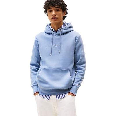 Tommy Hilfiger TOMMY LOGO TIPPED HOODY MW0MW32673 pullover huvtröja, blå (risk blå) XS, Blå (risk blå), XS Tommy Hilfiger TOMMY LOGO TIPPED HOODY MW0MW32673 pullover huvtröja, blå (risk blå) XS, Blå (risk blå), XS