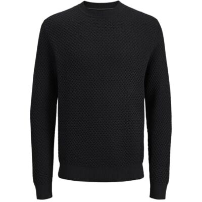 JACK & JONES Jprblubarkley stickad crew neck Ch, svart, M JACK & JONES Jprblubarkley stickad crew neck Ch, svart, M