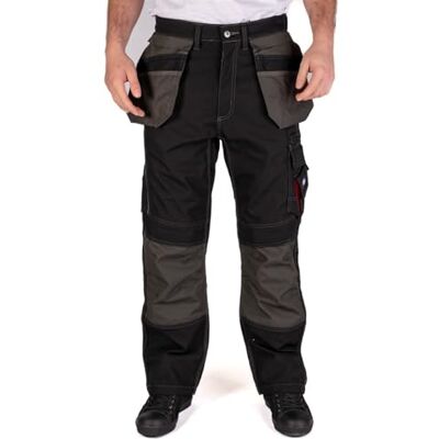 Lee Cooper LCPNT224 Män kontrast multi och hölster ficka knädyna arbete säkerhet cargobyxor byxor svart/grå, storlek 36 tum midja, 81 cm (normal) ben Lee Cooper LCPNT224 Män kontrast multi och hölster ficka knädyna arbete säkerhet cargobyxor byxor svart/grå, storlek 36 tum midja, 81 cm (normal) ben