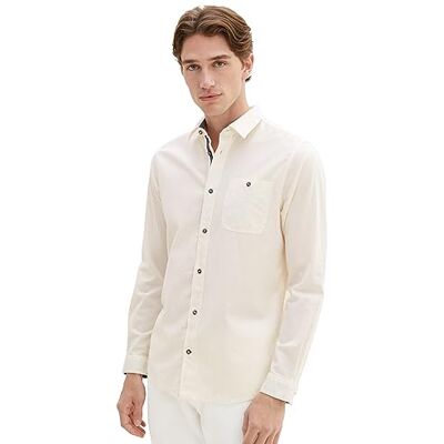 TOM TAILOR Herrskjorta, 18592 – vintage beige, XXL TOM TAILOR Herrskjorta, 18592 – vintage beige, XXL