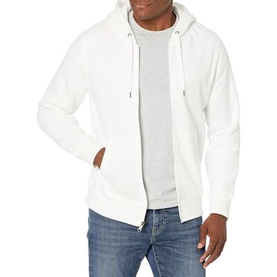 Amazon Essentials Men's Fleecetröja med hel dragkedja (finns i Big & Tall), Ljust vit, XL Amazon Essentials Men's Fleecetröja med hel dragkedja (finns i Big & Tall), Ljust vit, XL
