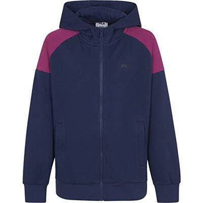 FILA Flickor bh dragkedja med huva jacka, medelblå vild Aster, 158/164 FILA Flickor bh dragkedja med huva jacka, medelblå vild Aster, 158/164