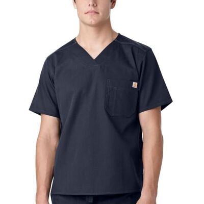 Carhartt Solid Ripstop Utility Scrub Top för män, Marinblått Xsp, XXL Carhartt Solid Ripstop Utility Scrub Top för män, Marinblått Xsp, XXL