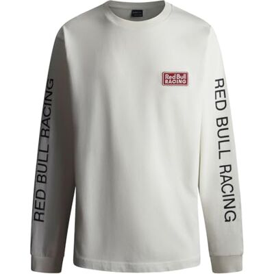 Red Bull Racing X Pepe Jeans herr logotyp LS TEE t-shirt, vit (Mousse White), XXL, Vit (Mousse vit), XXL Red Bull Racing X Pepe Jeans herr logotyp LS TEE t-shirt, vit (Mousse White), XXL, Vit (Mousse vit), XXL
