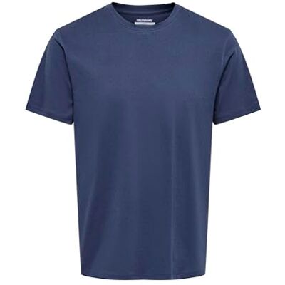 Only & Sons Onsmax Life Ss Stitch Tee Noos, blå nätter, XXL Only & Sons Onsmax Life Ss Stitch Tee Noos, blå nätter, XXL