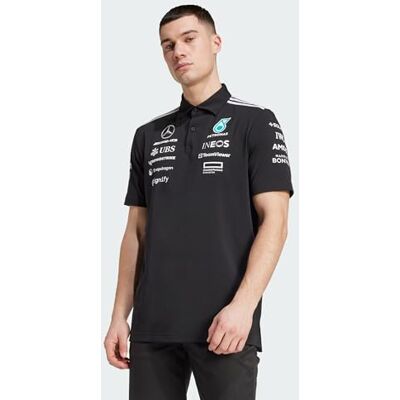 adidas För Män MERCEDES AMG PETRONAS FORMULA ONE TEAM TEAM POLO BLACK MEN, black/white, L adidas För Män MERCEDES AMG PETRONAS FORMULA ONE TEAM TEAM POLO BLACK MEN, black/white, L