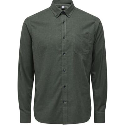 Only & Sons Onsroad Life Reg Melange Ls Shirt Noos, Castor Gray, XS Only & Sons Onsroad Life Reg Melange Ls Shirt Noos, Castor Gray, XS