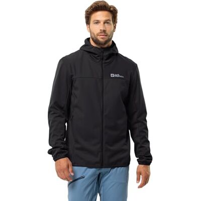 Jack Wolfskin Feldberg huvtröja M softshelljacka, svart, m herr, svart, M Jack Wolfskin Feldberg huvtröja M softshelljacka, svart, m herr, svart, M