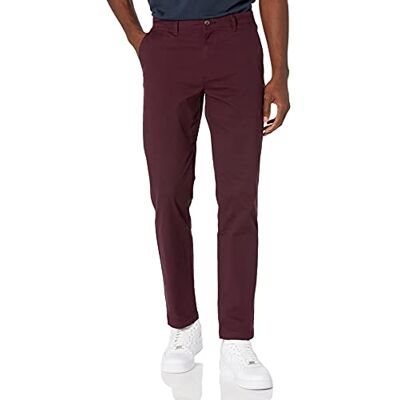 Amazon Essentials herr rak passform vardaglig stretch chinos byxa, vinröd, 35 W x 34 L Amazon Essentials herr rak passform vardaglig stretch chinos byxa, vinröd, 35 W x 34 L