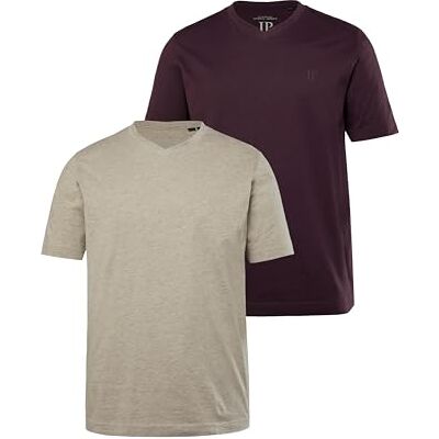 JP 1880 herr, stora storlekar, överdimensionerade herrkläder, L-8XL, JP1880 t-shirts, basic, 2-pack, V-hals, halvarm, upp till 8 XL 711318, aubergine, 6XL JP 1880 herr, stora storlekar, överdimensionerade herrkläder, L-8XL, JP1880 t-shirts, basic, 2-pack, V-hals, halvarm, upp till 8 XL 711318, aubergine, 6XL
