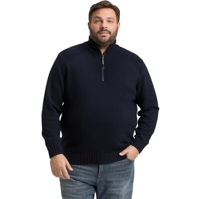 TOM TAILOR Plussize herrtröja, 13160 Stickad marinblå smälter, 3XL plus size TOM TAILOR Plussize herrtröja, 13160 Stickad marinblå smälter, 3XL plus size