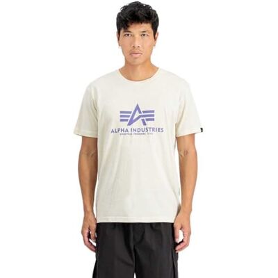 Alpha Industries Basic T-Shirt för män, Vint.White/Night Purple, M Alpha Industries Basic T-Shirt för män, Vint.White/Night Purple, M
